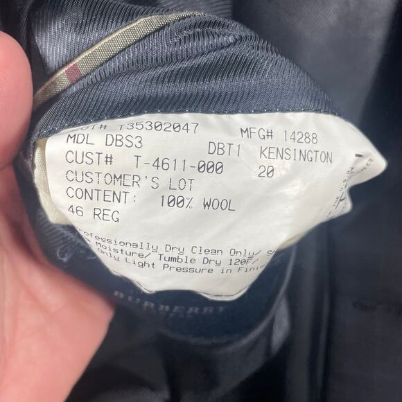 Burberry London Kensington Blazer 46R Gray/Blue Window Pane 100% Wool READ - Picture 10 of 13